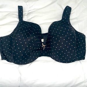 Black polka dot Cacique Bra